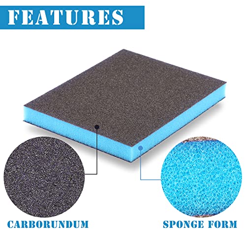 8Pcs 80 Grit Sanding Sponge, Jamiikury Coarse Sanding Blocks Washable and Reusable, Wet Dry Sandpaper Sponge for Wood Metal FurniturePaint and Drywall - size: 80 Grits