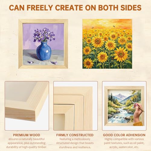 6 Pack Blank Wood Panel Boards for Painting | 6 x 12inch Unfinished Wood Canvas Panels for Crafts, Painting Canvas, DIY Art Projects, Pouring, Arts Use with Oils, Acrylics - size: 6*12inch
