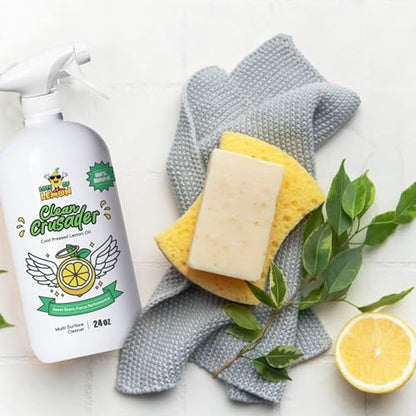 Clean Crusader Cold Pressed Lemon Oil All Purpose Cleaning Oil Spray for Degreasing, Hardwood Floors, Countertops and Bathroom - 24 oz - 1 Pack