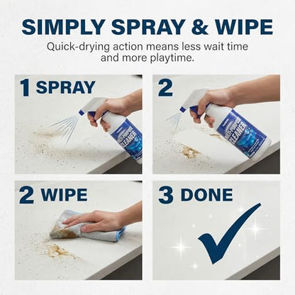 Multi-Surface Cleaner Spray for Play Mat, Yoga Mat, Tatami & Table Top, Remove Stains from Kids Toys, Backpacks & School Chairs, Safe for Handprints & Food Spills, Easy Wipe Cleaning, 500ml