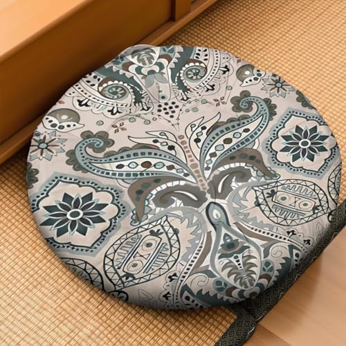 Meditation Cushion, Floor Pillows for Sitting, Meditation Pillow for Tatami Living Room, Yoga Sitting, Floor Pillow in Home & Outdoor, Memory Foam Added, 22x22 Inch - color: Indian Floral, size: Round