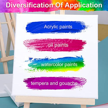 4 Packs Square Canvases for Painting with 4"x 4", 6"x 6", 8"x 8", 10"x 10", Painting Canvas for Oil & Acrylic Paint - size: 4 Packs - 4 Sizes (4x4 6x6 8x8 10x10)