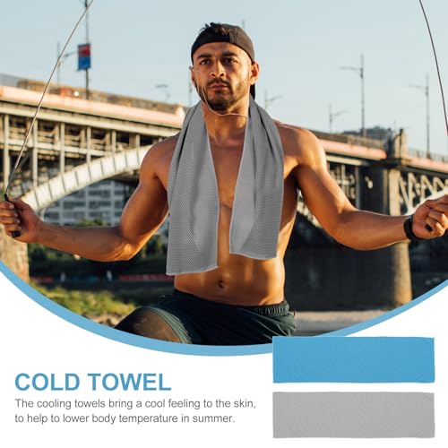 TOYANDONA 2 Pack Cooling Towels for Sports Neck Cooling Towel Quick Dry Sweat Wipe Towels for Running Yoga Tennis Swimming Outdoor Workouts 39.37 X 11.81 X 0.11 in