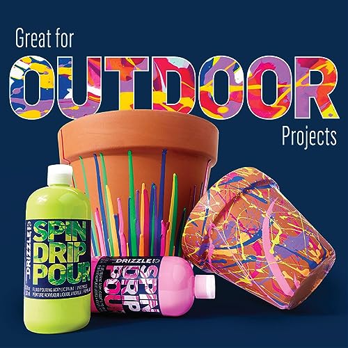 FolkArt Drizzle Opal Crush Glitter Pre-Mixed Fluid Acrylic Pouring Paint, 9 fl oz Premium Paint Perfect for Indoor & Outdoor Arts and Crafts Projects, 61838