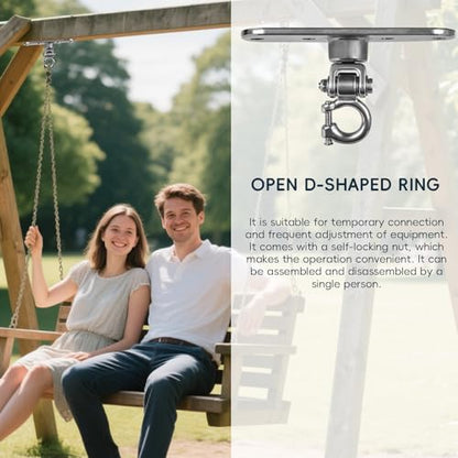 Heavy Duty Stainless Swing Hanger with Smooth Bearings 180°+360°Swing Hardware, 1500 lb Capacity Playground Yoga Hammock Chair Sandbag Porch Swing Bag - size: size2