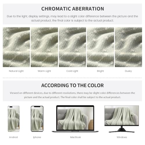 BOURINA Faux Throw Blanket, Soft Sofa Bed Blanket, Sage Green 50x60 inch - color: Sage Green