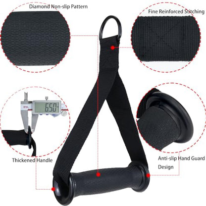 Resistance Band Handles, 2 Pack Heavy Duty Cable Machine Grips - color: Black