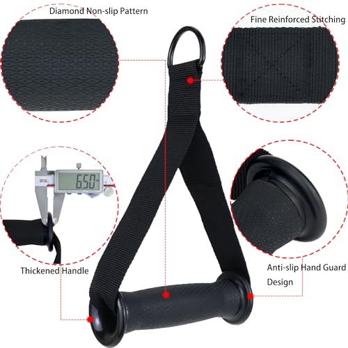Resistance Band Handles, 2 Pack Heavy Duty Cable Machine Grips - color: Black