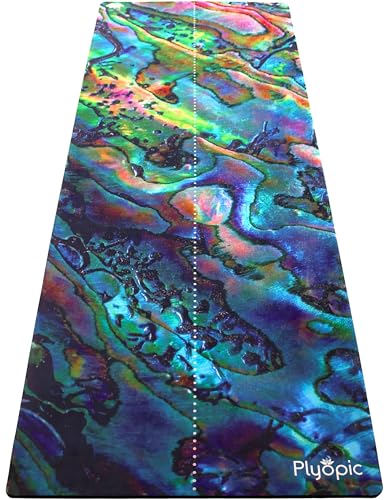 Plyopic All In One Yoga Mat | Luxury Sweat-Grip Mat/Towel Combo | Ideal for Yoga, Hot Yoga, Bikram, Pilates, Workout & Exercise | Eco-Friendly Natural Rubber - color: Haliotis