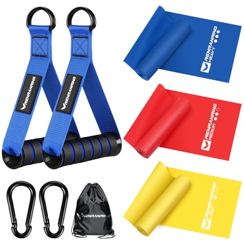 RENRANRING Resistance Bands and Exercise Handles, 5.9ft Exercise Bands for Physical Therapy, Stretch, Recovery, Pilates, Rehab, Strength Training Equipment