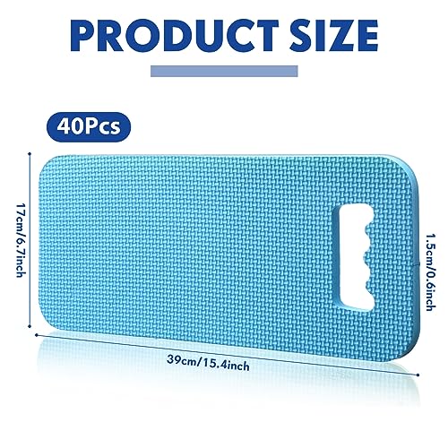 Riakrum 40 Pcs Garden Kneeling Pad Garden Knee Pad Thick Foam Knee Mat Waterproof Cushion for Kneeling Multi Functional and Church Kneeler for Praying, Baby Bath, Yoga, 15.4 x 6.7 Inch (Blue) - color: Blue