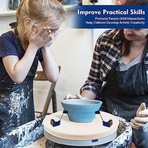 DYRABREST Portable Pottery Machine Turntable Clamp Pottery, Ceramic Pottery Trimming Turntable Tools Sculpting Clamp Repair Tools for Ceramic Beginners Professionals (White)