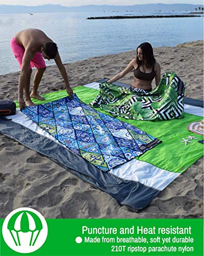 ECCOSOPHY Sandproof Beach Blanket, Oversized Sand Free Mat 9x10 ft - color: Green