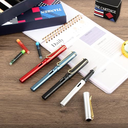 TIANREN Calligraphy Pen set,Fountain Pens with 8 Different Replaceable Nibs with 60 Ink Cartridges(12 Colors),Calligraphy set for Beginner Writing Drawing.