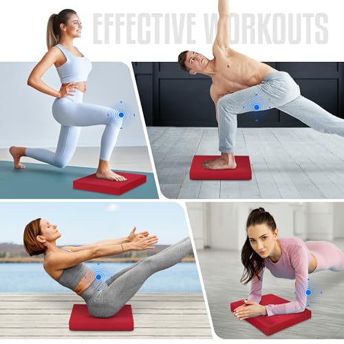 Yes4All Exercise Balance Pad, Non-Slip Foam Kneeling Pad - color: Red - L - (15,5" x 13" x 2"), size: Large