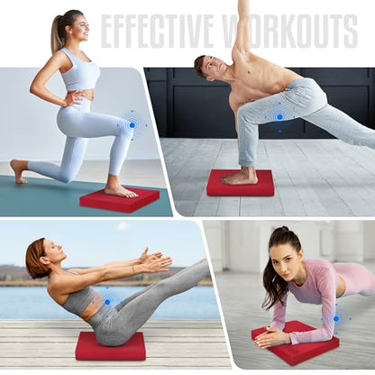 Yes4All Exercise Balance Pad, Non-Slip Foam Kneeling Pad - color: Red - L - (15,5" x 13" x 2"), size: Large
