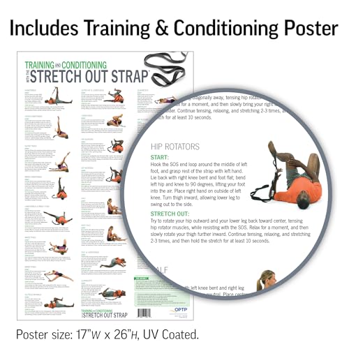 OPTP The Original Stretch Out Strap XL with Exercise Poster, USA Made
