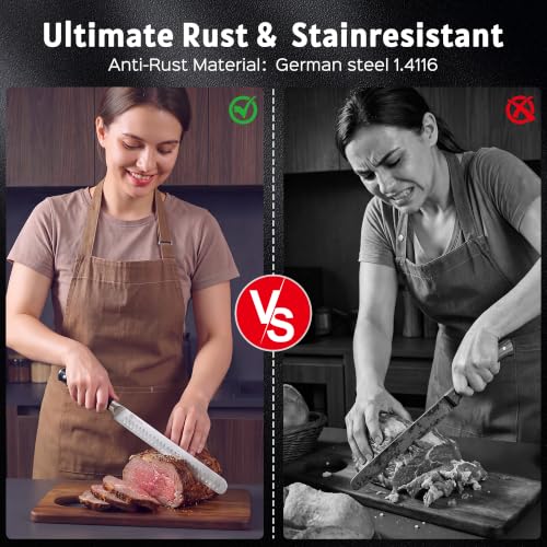 PAUDIN Brisket Knife, 12 Inch Dishwasher Safe Carving Slicing Knife for Meat, Razor Sharp German 1.4116 Steel Smoked Meat Cutter with Non-Slip Ergonomic G10 Handle & Gift Box, Perfect Gifts for Men - color: Brisket Knife - 12 inch
