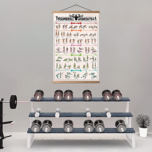 Gym Poster Decorative Painting Print on Canvas Living Room Posters Bedroom Wall Art 40x60cm with Frame - color: Dumbbell Poster