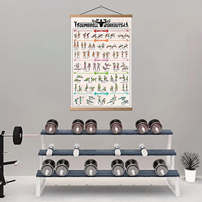 Gym Poster Decorative Painting Print on Canvas Living Room Posters Bedroom Wall Art 40x60cm with Frame - color: Dumbbell Poster