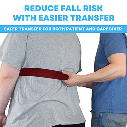 LiftAid Transfer and Gait Belt 60 Inch with Metal Buckle and Loop - Walking, Standing and Transfer Assist Aid for Seniors, Elderly Patients, Caregiver, Nurse, Therapist (Burgundy) - color: Burgundy
