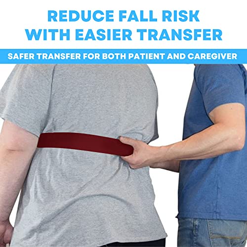 LiftAid Transfer and Gait Belt 60 Inch with Metal Buckle and Loop - Walking, Standing and Transfer Assist Aid for Seniors, Elderly Patients, Caregiver, Nurse, Therapist (Burgundy) - color: Burgundy