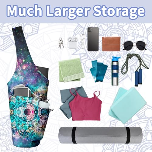 Yoga Bag for Women, Large Yoga Mat Bag Tote Carrier with Wet Dry Pocket | Water Bottle Holder & Adjustable Strap, Fits 1/2" Thick Yoga Mat for Gym, Pilates, Travel, Work - color: YOGA-03