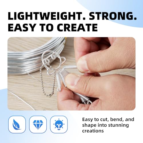 Bendable Aluminum Craft Wire - 2mm 12 Gauge (30m / 100ft) Spool, Floral Wire for Artificial Flowers, Jewelry Making Wire for Beading & Wire Wrapping - Silver - size: 12 Gauge x 100 Feet