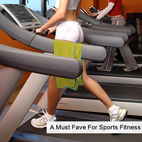 SINLAND Microfiber Gym Towels, Workout Sweat Towel 16x32In - color: Blue Orichid+slate Grey+chartreuse
