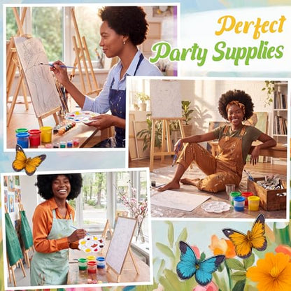 Sherr 96 Pcs 12 Sets Pre Drawn Canvas Kit for Painting Craft Sip and Paint Kit for Adults Pre Printed Canvas Painting Favor for DIY Birthday Gifts Adult's Date Party, 8 x 10 Inch(Flower Lady) - style: Flower Lady