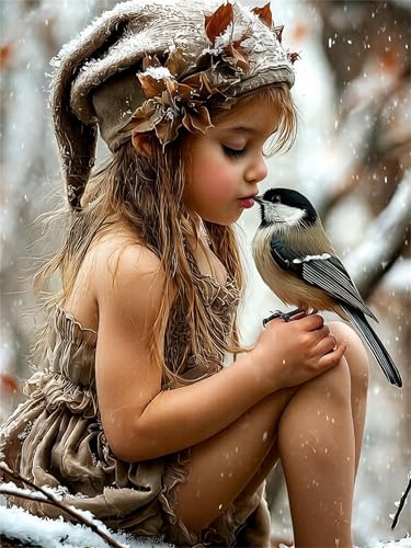 NDNXYXGS Girl Paint by Numbers Kit for Adults,Bird DIY Painting Kits on Canvas, Color by Numbers,Large Adult Paint by Number for Gifts,Home Wall Decor. - color: Girl2