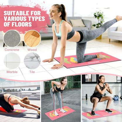 31.5'' X 13.8'' Anti-Slip Squat Mat with Foot Position Guides, Professional-Grade Exercise Mat Perfect for Squats, Leg Training and Lunges, Enhancing Muscle Activation, Versatility and Safety for Home Fitness Enthusiasts - color: Pink