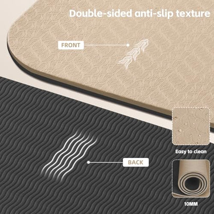 Large 76"x40"x0.4" Yoga Mat - color: Milk coffee