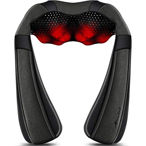 Mirakel Shiatsu Neck & Back Massager with Heat for Pain Relief Deep Tissue | Ergonomic Design Shoulder Massager, Electric Kneading Whole Body Massage, Christmas Idea Gifts for Women Men Dad Mom wife - color: Gun Gray Green