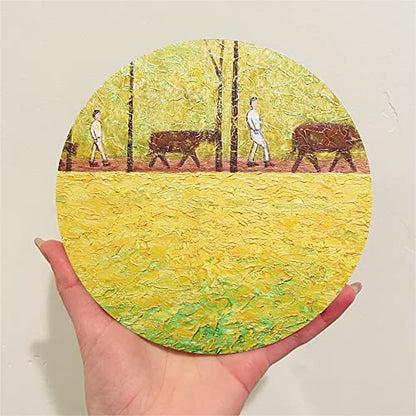 8 Pack Round 8 Inch Painting Canvas Panels | Suitable for Acrylic, Oil, Gouache, Tempera Paints and Various Wet Art Media, Ideal Art Supplies for Beginners and Painters