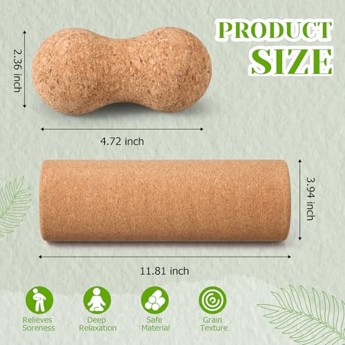 4 Pack Cork Massage Ball, L, Massage Stick Set