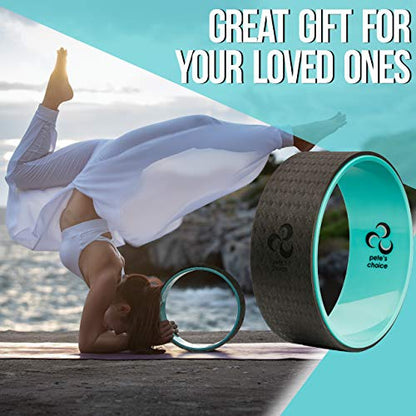 Yoga Wheel for Back Pain Relief - Beginners Guide & Strap Included | Comfortable Back Roller to Release Tension, Deepen Stretches & Boost Flexibility - Improve Posture at Home
