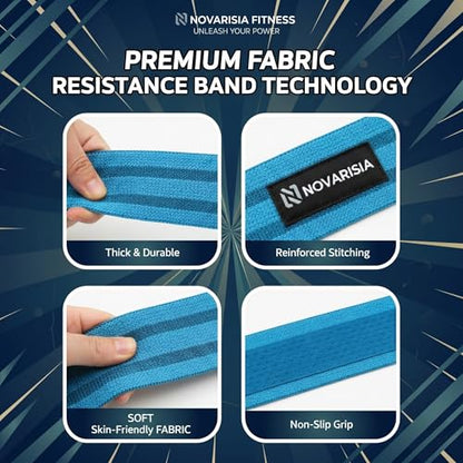 76 Inch Fabric Resistance Band for Strength Training, Mobility, and Stretching, Non-Slip Workout Band for Athletes, Home Gyms, Yoga, and Physical Therapy - color: Blue