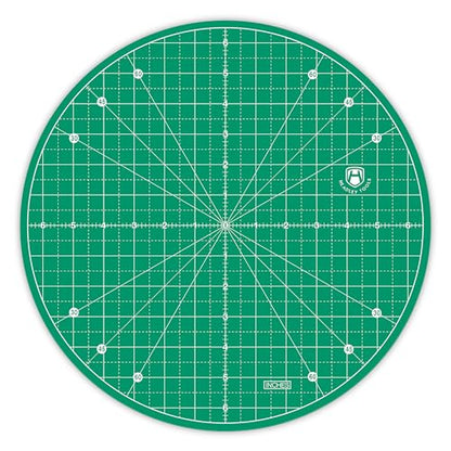 Headley Tools 13"x13" Round Rotating Cutting Mat, Self Healing Mat with 360-Degree Rotation & Anti-Slip Base, Sewing Board Cutting Mat Perfect for Fabric Quilting Leather Hobby Project, Green - color: Green, size: 13"L x 13"W
