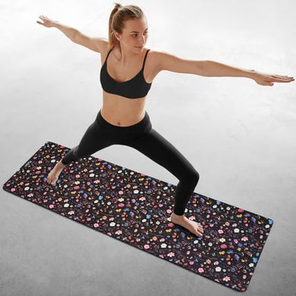 Plyopic All In One Yoga Mat | Luxury Sweat-Grip Mat/Towel Combo | Ideal for Yoga, Hot Yoga, Bikram, Pilates, Workout & Exercise | Eco-Friendly Natural Rubber - color: Floral Burst