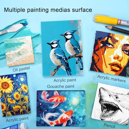AUREUO Mini Stretched Canvas - 4x6 Inch/24 Pack - 2/5 Inch Profile Small Square Canvas - Gift Set Bulk Pack Canvases for Acrylic Painting & Craft - size: 4"x6"