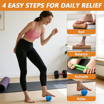 Cork Balance Board, Foot Collective Cork Balance, 4-in-1 Foot Strengthener, Premium Natural Corks, Foot Balance Trainer for Relief, Home Gym & Office Fitness Equipment