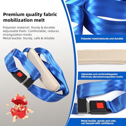Mobilization pt Belt 2026 New with Adjustable Thick Pad - Mobilization Belt Physical Therapy, Exercise Stretch Straps for Physical Therapy Designed for Physical Therapist, Stretching - color: Blue