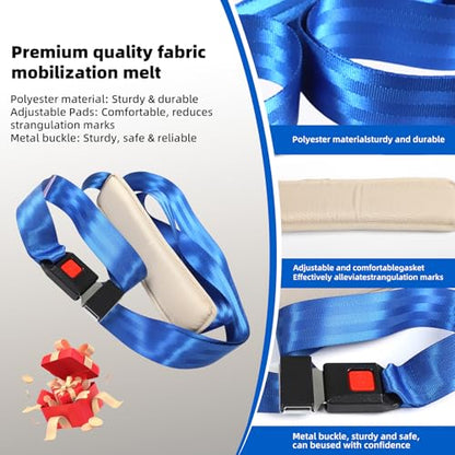 Mobilization pt Belt 2026 New with Adjustable Thick Pad - Mobilization Belt Physical Therapy, Exercise Stretch Straps for Physical Therapy Designed for Physical Therapist, Stretching - color: Blue