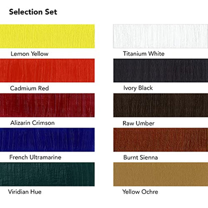 Daler Rowney Georgian 10-Tube Selection Artist Oil Paint Set - Painting Set for Canvas Paper and More - Oil Painting Supplies for Artists and Students - Oil Paints for All Skill Sets - style: 10 Pack