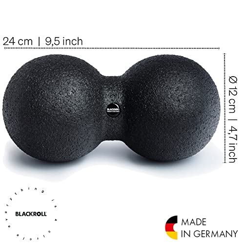 BLACKROLL - DUOBALL 12 Massage Ball, Double Lacrosse Ball Massager for Deep Tissue Massage, Trigger Point Massage Tool for Back, Spine and Shoulder, Muscle Recovery and Relief, Black - size: 4.7"