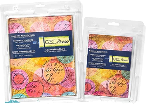 Gel Press Printing Plate Combo - (8" X 10" + 5" x 7") - 10802-10810-2PK | 2-Pack, Top Gelli Printing Plates for Arts & Crafts - size: 8"x10" + 5"x7" Value Pack