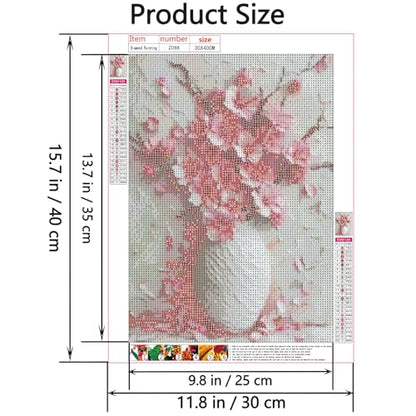 Shouruihua Diamond Painting Kits, Pink Cherry Blossoms Diamond Art Kits | Flower Gem Art, Diamond Dotz Kits, Floral Diamond Dots, Full Round Drill Diamond Painting Kits for Adults, 11.8x15.7in - color: Pink Cherry Blossoms