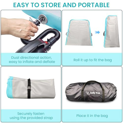 Inflatable Gymnastics Mat 6.6ft/10ft Air Tumble Track Training Mat 4/8 inches Thick Tumbling mat with Electric Pump for Home Use/Tumble/Gym/Training/Cheerleading/Water/Yoga - color: Mint Green, size: 10ft*3.9ft*4in