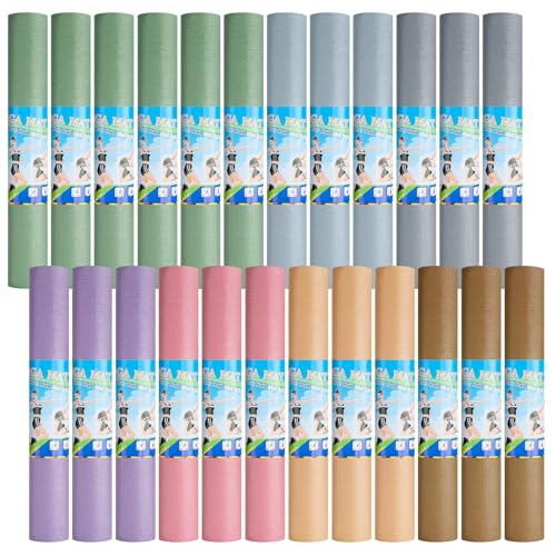 Funtery 3 mm Thin Yoga Mats Bulk, 68 x 24 in - color: Morandi Colors